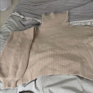 Elegant Beige Turtleneck Sweater